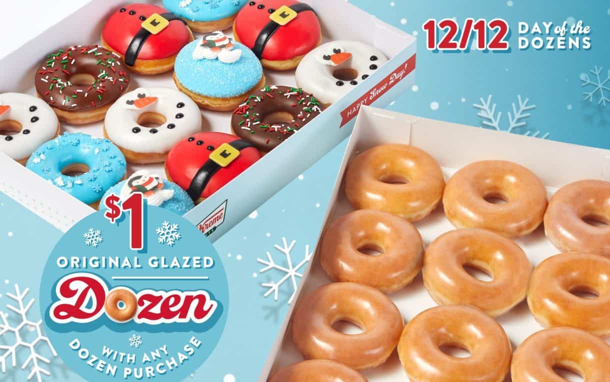 Krispy Kreme "Day of the Dozens" BOGO deal is on 12/12 plus, get the